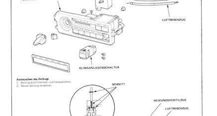 Honda CRX ED9 (D16Z5): Zughalterung des Heizungsventilzugs und der Luftmischung - Honda Werkstatthandbuch